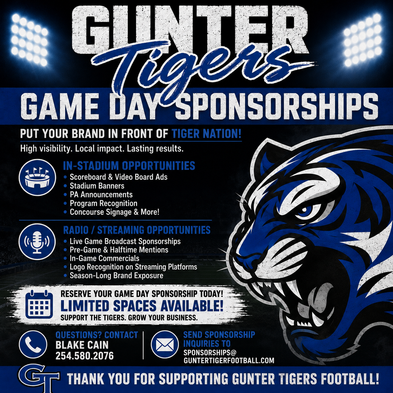 2026 Game Day Football Sponsorships